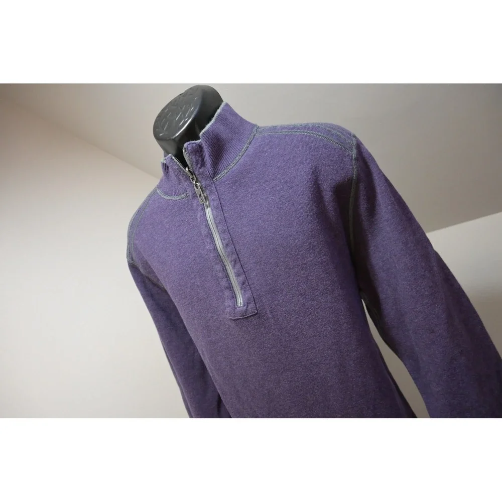 Tommy Bahama Quarter Zip Pullover Sweater Reversible Mens XL Purple Excellent